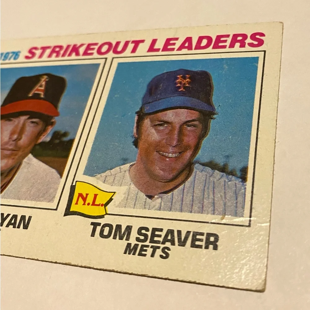 Nolan Ryan/Tom Seaver 1977 Baseball Card 1976 Strikeout Leaders Vintage
